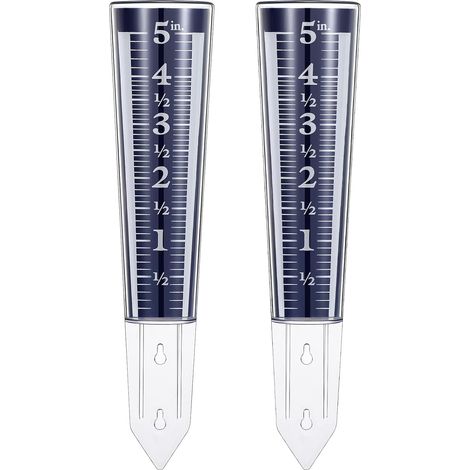 Filiyano-Lot de 2 pluviomètres en acrylique de 12,7 cm (5 pouces) pour usage extérieur - Échelle et chiffres agrandis et transparents - Idéal pour le (1/5)