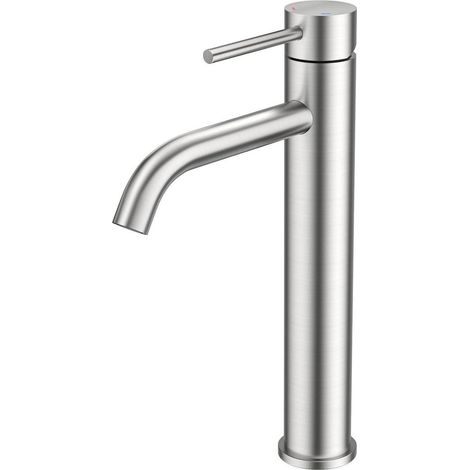 Waschtischarmatur Hoch mit 190mm Auslaufhöhe, gebürstetes Nickel, Einhebelmischer (1/5)
