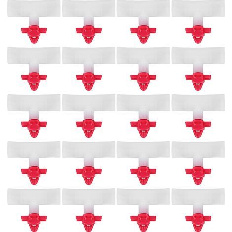 Lot de 20 abreuvoirs à tétine pour élevage – Tétines rouges – Sortie G3/2 – Avec raccord en T et abreuvoir d’angle (1/5)