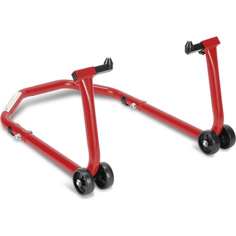 Jiubiaz Motorradständer Frontheber in U-Form, Stahl, einstellbar 20–28 cm, für Wartung, Rot (1/4)