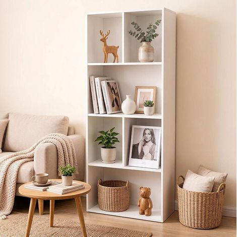 Mueble estantería de pie MDF 50 x 30 x 118 cm OKMYHOME (1/5)