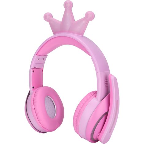Crown multifunktionale Bluetooth-Kopfhörer für Kinder, kabellos und kabelgebunden, mit Mikrofon, ideal für Schule, Studium, Zuhause und Reisen. (1/5)