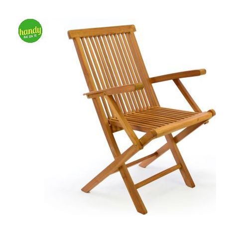 Sedia Ambra Garden con braccioli teak pieghevole (1/5)