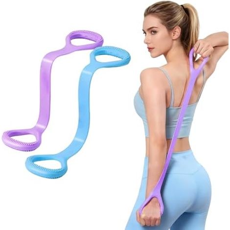 10-Schlaufen-Yogagurt – 1 Stück – Nicht elastische Baumwolle – Flexibilitätstraining und Pilates – Für Anfänger – Marineblau (1/2)