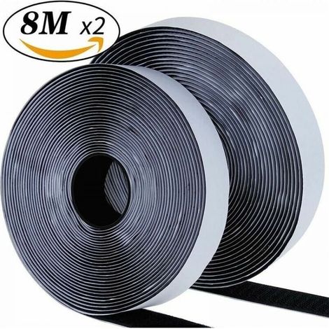 8 m x 20 mm Klettband – Wetterfestes, doppelseitiges Klebeband – Für glatte, trockene Oberflächen – Strapazierfähiges Nylon (1/4)