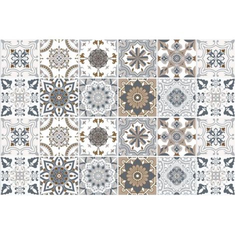 Carrelage Adhésif 20x20 Style Industriel Credence Adhesive pour Cuisine Brique,24 Pcs Stickers Muraux Salle de Bains Cuisine Carrelage Adhesif Mural avec Motifs de Carrelage Dalle Pvc Adhesi (1/5)