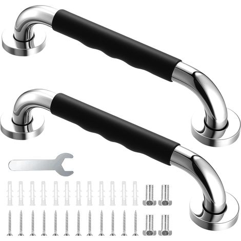 Barre d'Appui WC, 30 cm Barre de Douches Antidérapante, Barre d'appui Douche Salle de Bain, Poignée Douche en Acier Inoxydable, Barres Douches Baignoire pour Toilettes Cuisine Chambre (1/5)