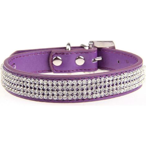 Collier de sécurité ajustable pour chien avec strass en cristal (lot de 2) violet (1/5)