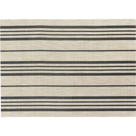 Set de table élégant protège-table en PVC et polyester naturel et noir 33 x 45 cm - PANGIVO