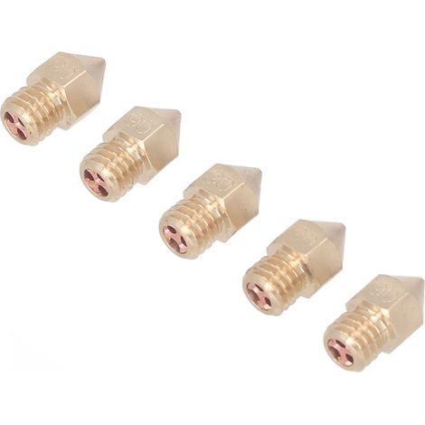 Buse d'Extrudeuse Laiton M6 Haute Conductivité Thermique - 5 Pièces pour CR-10, Filament 1.75mm, Diamètre 0.6mm (1/5)