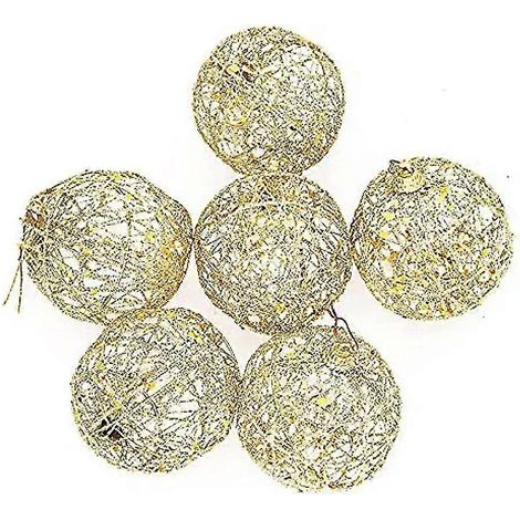 Décoration de sapin de Noël : boule dorée à suspendre, boule de Noël pour les fêtes et les décorations de Noël (1/5)