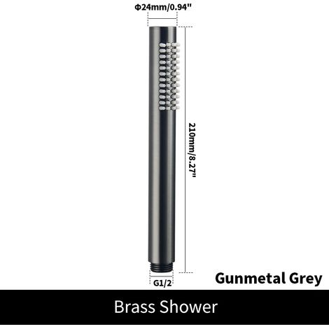 (Douche grise) Pommeau de douche à main en laiton brossé doré, douchette à main nickelée, douchette de bain noire mate or rose chromée (1/5)