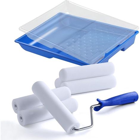 Kit Rouleau Peinture Mousse 15cm - 6 Pièces avec Bac Anti-Gouttes pour Renovation Intérieure (1/5)
