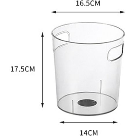 Transparenter PET-Büroeimer – Abfallbehälter – 16,5 x 14 x 17,5 cm – Küche, Wohnzimmer, Badezimmer (1/2)