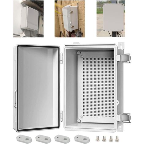 Boitier Electrique Etanche,Boitier Electrique Plastique Abs,Boîtier De Distribution Électrique Étanche Ip67,Armoire Murale,Convient Pour Une Utilisation En Extérieur,Couleur Grise(11.4"x7.5"x5") (1/4)
