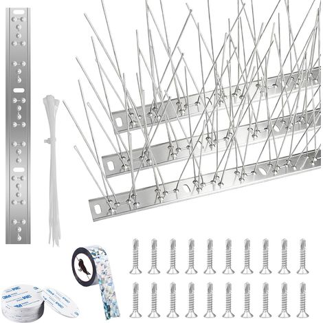 Pic Anti Pigeon en Acier Inoxydable 304, Kit De 2,5M avec 20 Attaches, Vis Et Ruban 3m, Anti Pigeons pour Balcon, Toit Et Fenêtres (1/5)
