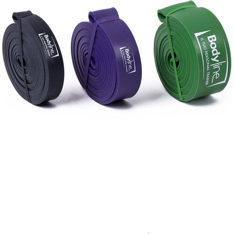 BODYLINE Set Bande In Lattice A 3 Resistenze Elastiche Fitness Fasce Auto (1/5)