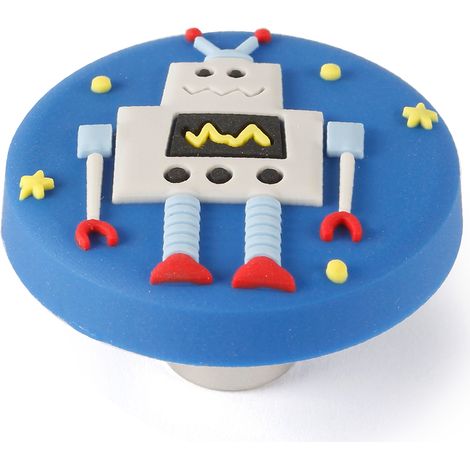 Pack 2 Tiradores para Muebles Fabricado en PVC-ZAMAK Acabado en Azul 2 Unidades -