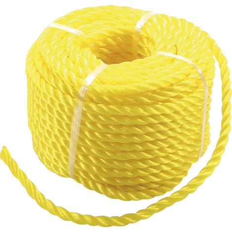 Corde en matière plastique utilisation universelle 6 mm x 20 m jaune (1/3)