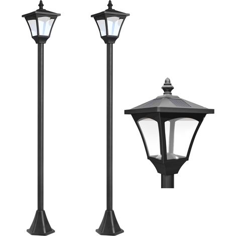 Lot de 2 luminaires extérieurs - Outsunny - lumières led 30 Lm - plastique - 15 x 15 x 120 cm - noir