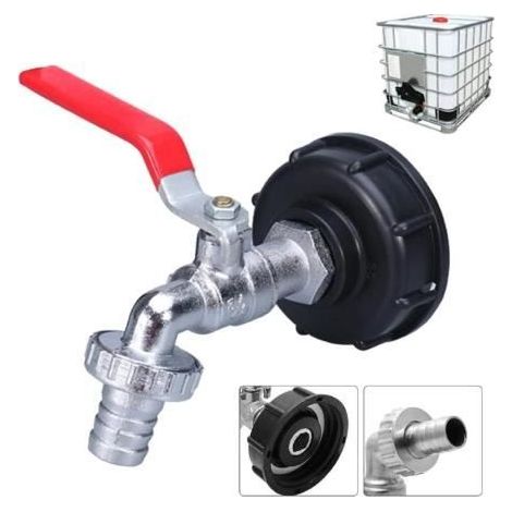 Robinet - IBC - 1000L - Tankadapter - 1/2" Gewindeanschluss - Gartenbewässerung