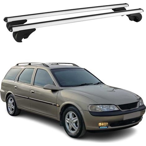 OMAC Aluminium Dachträger Querträger für Opel Vectra B Kombi 1995-2002 – TÜV / DIN 75302:2019 – Abschließbar – Max. 75 kg – 2 Stangen Silber (1/5)