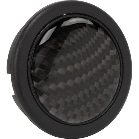 Pulsante del clacson di ricambio in fibra di carbonio per volante, per modifiche auto, pulsante centrale del clacson con 6 bulloni