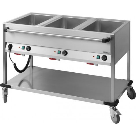 Chariot bain-marie à eau - 3x GN 1/1 - 2100W - Casselin