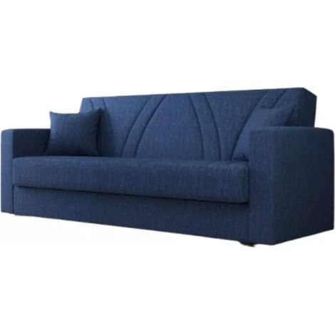 divano letto "ibiza" 3 posti tessuto blue jeans, 214x81x89 cm (1/4)