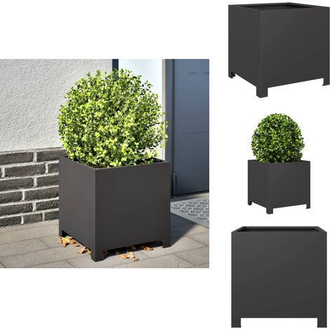 Jardinière noir 40x40x40 cm acier - Jardinière - Jardinières - Planteur - Jardinière D'extérieur (1/5)