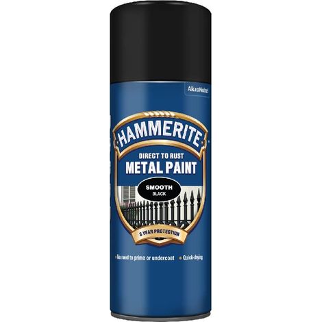 Hammerite Direct to Rust Smooth Finish Aerosol Black 400ml HMMSFBLAERO