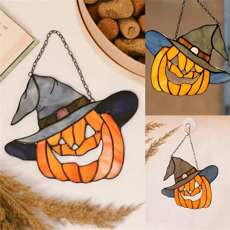 Pumpkin - Acrylique - Décoration Murale et Fenêtre pour Halloween - Ornement Suspendu - 1 Pièce (1/5)