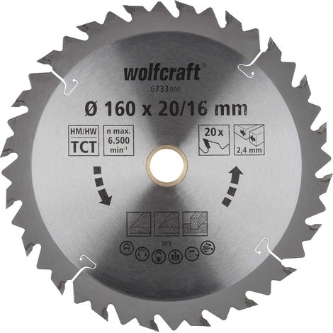 Lame de Scie Circulaire Ø 160 mm, Ct, Alésage 20 mm, 20 Dents, Surface Poncée, Denture Sablée et Alternée Argent (1/3)