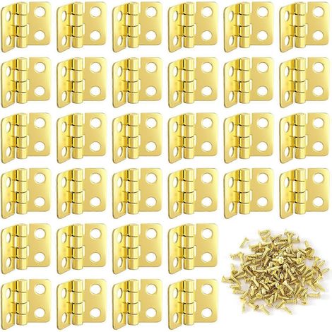 30 petites charnières pour loisirs créatifs + 120 vis et clous, 13 x 12 mm, style rétro (1/5)