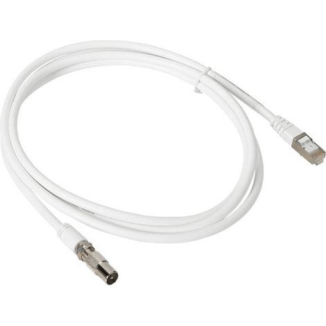 Cordon coaxial pour raccordement téléviseur avec 1 embout coaxial et 1 embout RJ45 longueur 2m LEGRAND 413040