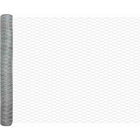 Maison Exclusive - Hexagonzaun Silber 1,4 x 50 m Verzinkter Stahl