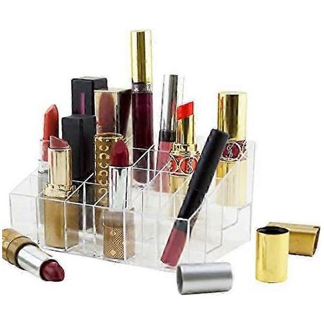 Présentoir à rouge à lèvres transparent en acrylique à 40 compartiments, boîte de rangement pour maquillage, présentoir à rouge à lèvres, boîte de rangement pour cosmétiques et bijoux (1/5)