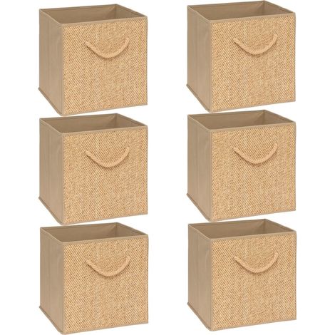 Lot de 6 boîtes de rangement cubes effet rotin MIX'N MODUL