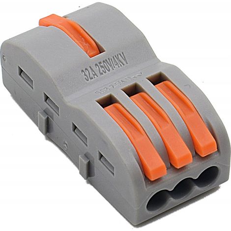 Schnellverbinder für Kabel, Drähte, Verteiler, Elektroblock 1x3 0,08-4mm2