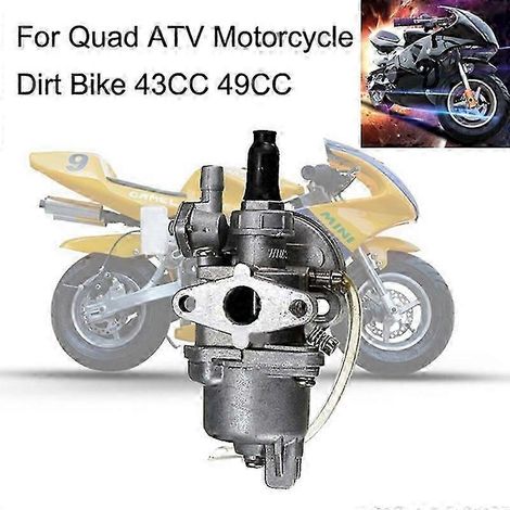Carburateur pour moteur 2 temps, mini quad, moto cross, minimoto, karting, buggy, pocket bike, 47cc, 49cc (1/5)