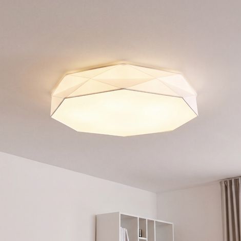 Stoff Deckenleuchte Weiß eckig Esszimmer Wohnzimmer Lampe (1/4)