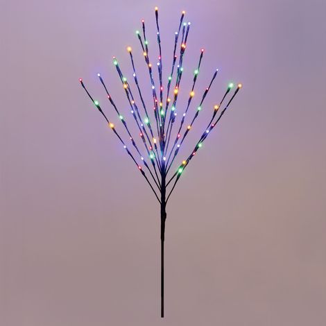 Lichterbaum 110 cm multicolor für Außen mit Timer - 80 LED - Deko Baum bunt beleuchtet Batterie betrieben - Weihnachten Advent Winter Deko Beleuchtung für Garten