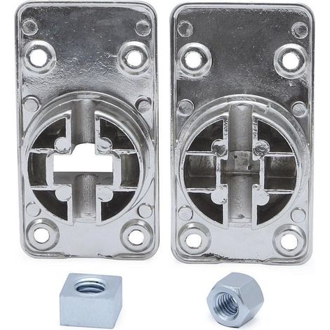 juego cazoletas zmk niquelado p/enderezador puerta  (placa superior + placa inferior) (1/2)