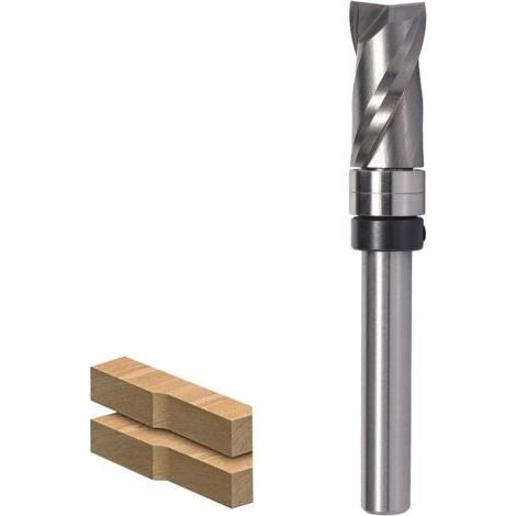 BUNTHAUS 8 mm Fraise à affleurer hélicoïdale à tige de, Fraise hélicoïdale à coupe ascendante pour défonceuse, diamètre de coupe de 12 mm, longueur de coupe de 25 mm, Fraise à rainure hélicoïdale avec