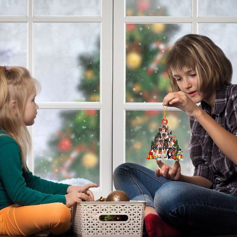Lot de 9 décorations de Noël en bois pour chien, suspensions festives pour sapin et intérieur, ornements artisanaux en bois naturel (1/5)
