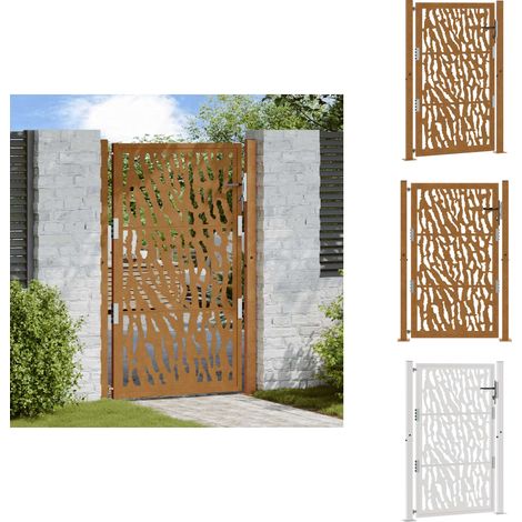 Porte de jardin acier résistant aux intempéries design tracés - Porte De Jardin - Portes De Jardin - Porte De Clôture - Porte De Sécurité (1/5)