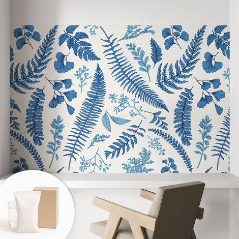 Papier peint intissé avec imprimé pour décoration intérieure pour rénovation a motif - Colle incluse gratuite Motifs botaniques 104x70 cm (1/5)