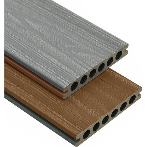 Panneau de Jardin terrasse,design simple et accessoires WPC Marron/gris 16 m² 2,2 m -17320 (1/5)
