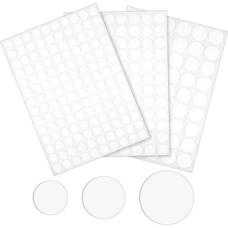 480 weiße selbstklebende Schraubenabdeckungen 10 mm 15 mm 20 mm selbstklebende Schraubenlochaufkleber geeignet für Schreibtische Wandschränke und (1/4)