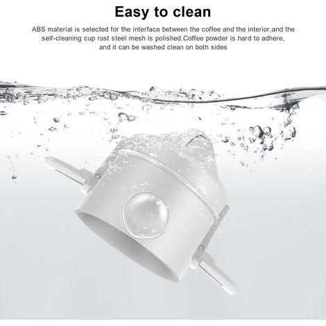 Filtre à café pliable et portable pour infusion manuelle, porte-filtre conique, pour café et thé filtre, avec support en acier inoxydable, sans filtre en papier, filtre ultra fin à mailles cryptées (1/5)